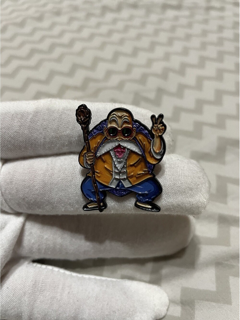 Master Roshi Enamel Pin Brooch Dragon Ball Z Peace Sign